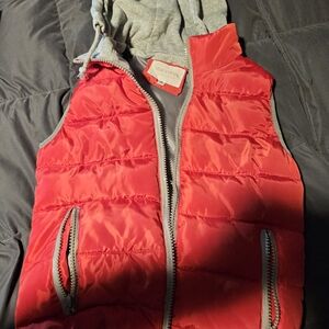 Vineyard Vines Kids Red and Gray Puffer Vest